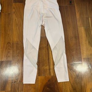 Athleta Soft Pink Leggings with mesh- size Small